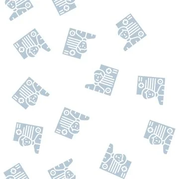 Medical data client information kyc glyph vector seamless pattern Stock Illustration