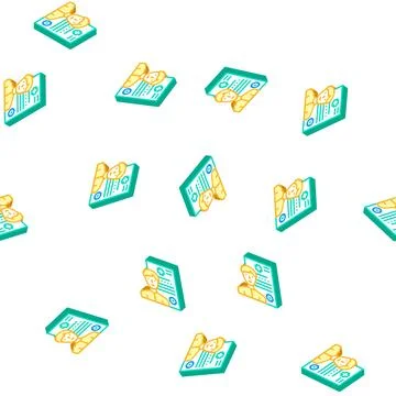 Medical data client information kyc isometric icon seamless pattern Stock Illustration