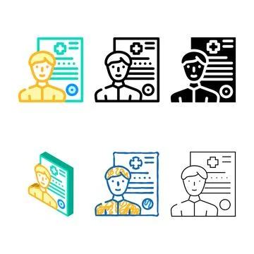 Medical data client information kyc pack color icon vector Ilustración de archivo