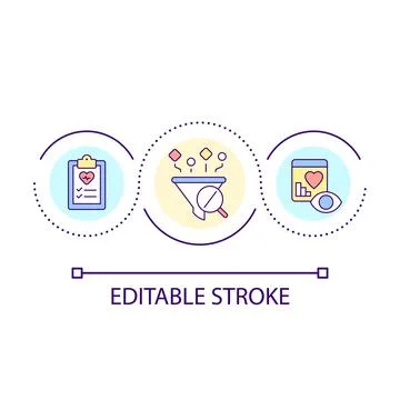 Medical data collection and analysis loop concept icon イラスト素材
