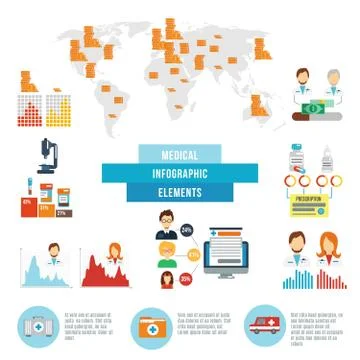 Medical data facts infographic elements Illustrazione stock