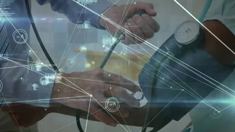 Medical data network animation over doct... | Stock Video | Pond5
