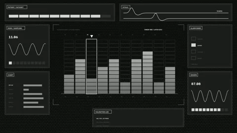 Medical Data Processing HUD Seamless Loop Stock Footage 342122617