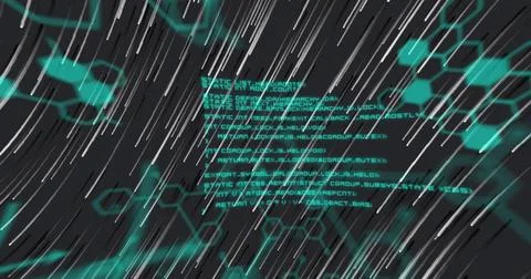 Medical data processing over light trails falling against grey background Stock Photos