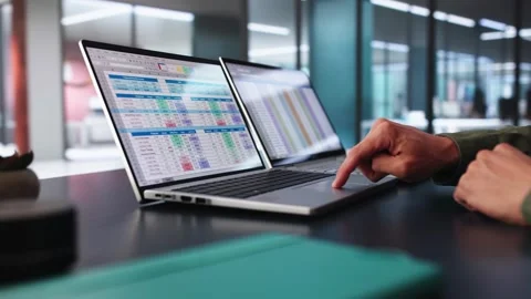 Medical Data In Spreadsheet. Accountant Billing Stock Footage 287807667