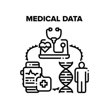 Medical Data Vector Concept Color Illustration Stock Illustration