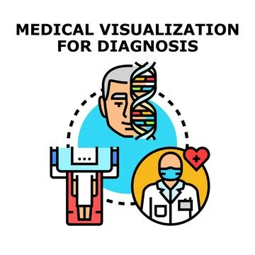 Medical data visualization for diagnostic process Stock Illustration
