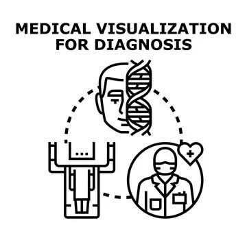 Medical data visualization for diagnostic process Stock Illustration