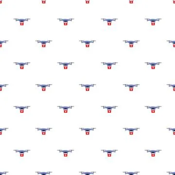 Medical delivery drone pattern representing emergency healthcare services Stock Illustration