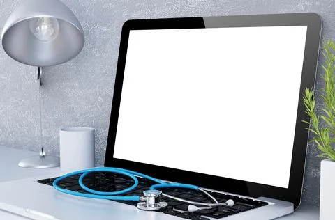 Medical desktop computer Stock Illustration