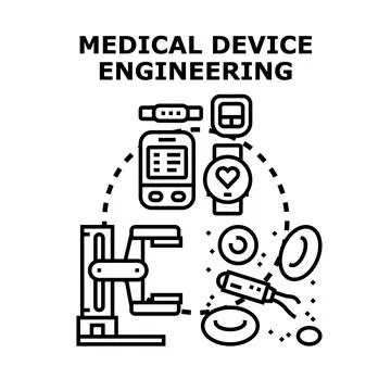 Medical device engineering creating innovative diagnostic and monitoring inst Stock Illustration
