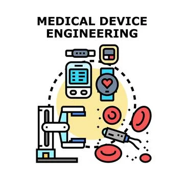 Medical device engineering developing innovative healthcare technology solu.. Stock Illustration
