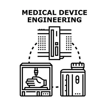 Medical device engineering representing advanced healthcare technology. Devel Stock Illustration