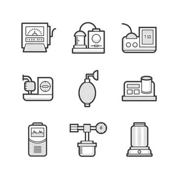 Medical Device Icon Set of Operating Room Stock Illustration