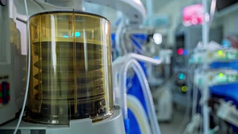 Medical device for lung ventilation. Stock Footage 134786429