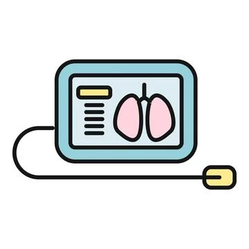Medical device visualizing human lungs for respiratory diagnosis Stock Illustration