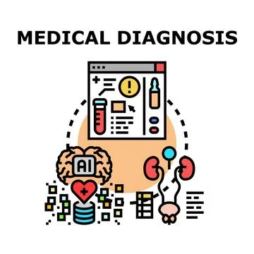 Medical diagnosis using artificial intelligence technology Stock Illustration