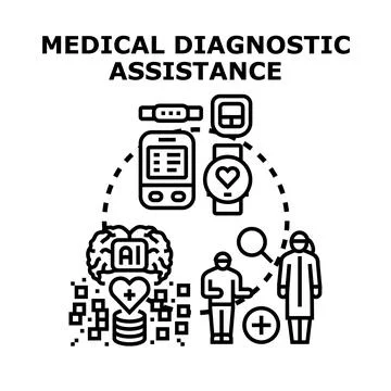 Medical diagnostic assistance using artificial intelligence technology Stock Illustration