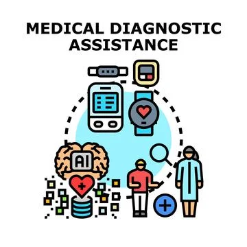 Medical diagnostic assistance using artificial intelligence technology Stock Illustration