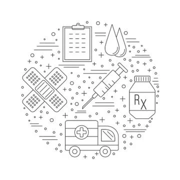 Medical diagnostic, checkup graphic design concept Stock Illustration
