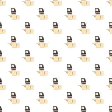 Medical diagnostic imaging scanner machine seamless pattern Illustrazione stock