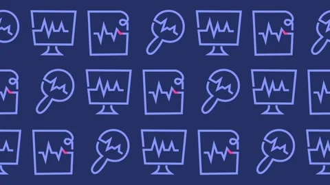 Medical diagnostic pattern with seamless cardiogram, heart rate monitor Stock Footage 334861875
