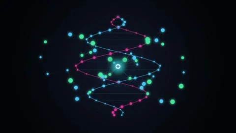 Medical DNA Helix Data Network Motion Graphics Loop Stock Footage 346115287