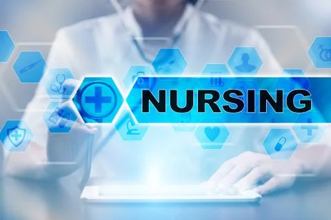 Medical doctor using tablet PC with nursing medical concept. Stock Illustration