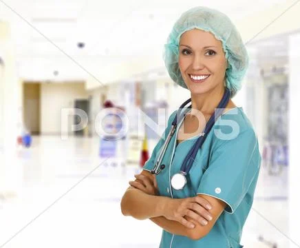 Medical doctor woman in the hospital Stock Photos