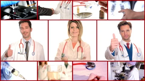 Medical doctors collage Video stock 53324523