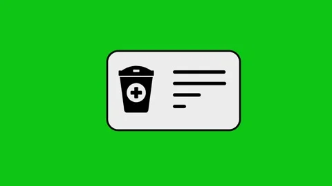 Medical document animation featuring first aid waste bin and checklist on g.. Stock Footage 346496915