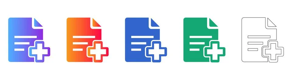 Medical Document File Icon Set Stockillustratie