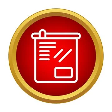 Medical document icon on red circle background Illustrazione stock