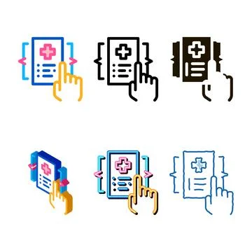 Medical document selection forms icon vector outline Stock Illustration