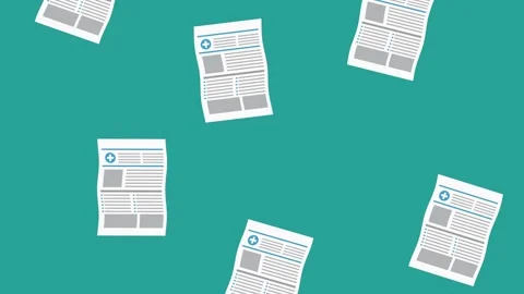 Medical documents falling animation on green screen, healthcare reports dro.. Video stock 333606385