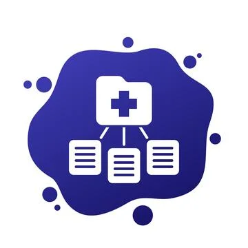 Medical documents icon with file folder Illustrazione stock