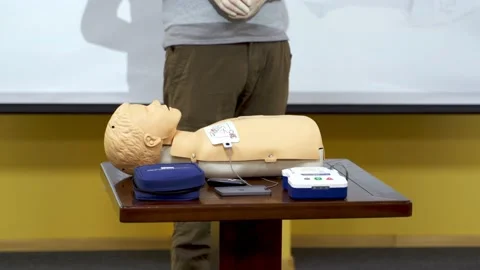 Medical doll for training students. Concept of medical education and practice. Stock Footage 144010389