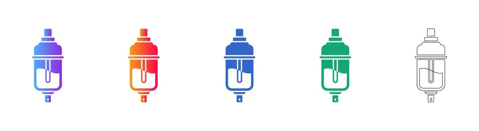 Medical Drip Bag Component Vector Icon Set Stock Illustration