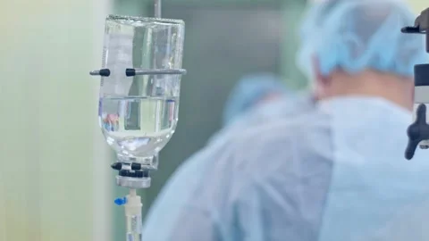 Medical drip in the operating room Stock Footage 150884214