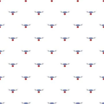Medical drones delivering first aid kits seamless pattern 스톡 일러스트