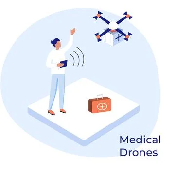 Medical drones Stock Illustration