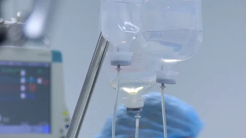 Medical drop counter in operating room Stock Footage