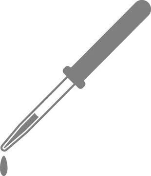 Medical dropper icon with a drop. Vector image. 스톡 일러스트