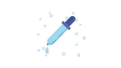 Medical dropper tool dispensing liquid drops animation for science and labo.. Stock Footage 339210524