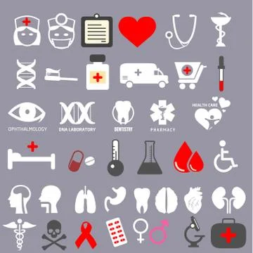 Medical element set Stock Illustration