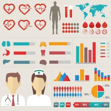 Medical elements collection. Illustrazione stock