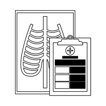 Medical elements concept black and white Stock Illustration