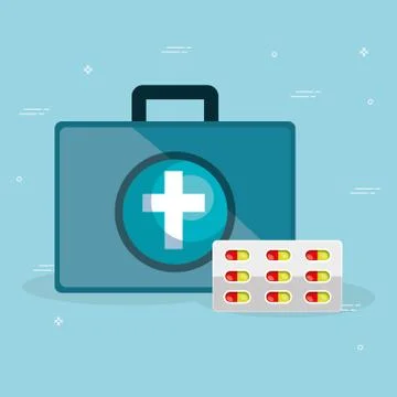 Medical elements set icons Stock Illustration