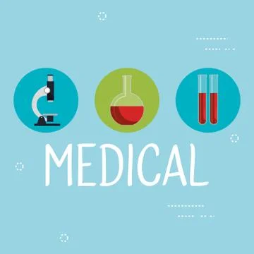 Medical elements set icons Stock Illustration