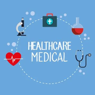 Medical elements set icons Stockillustratie